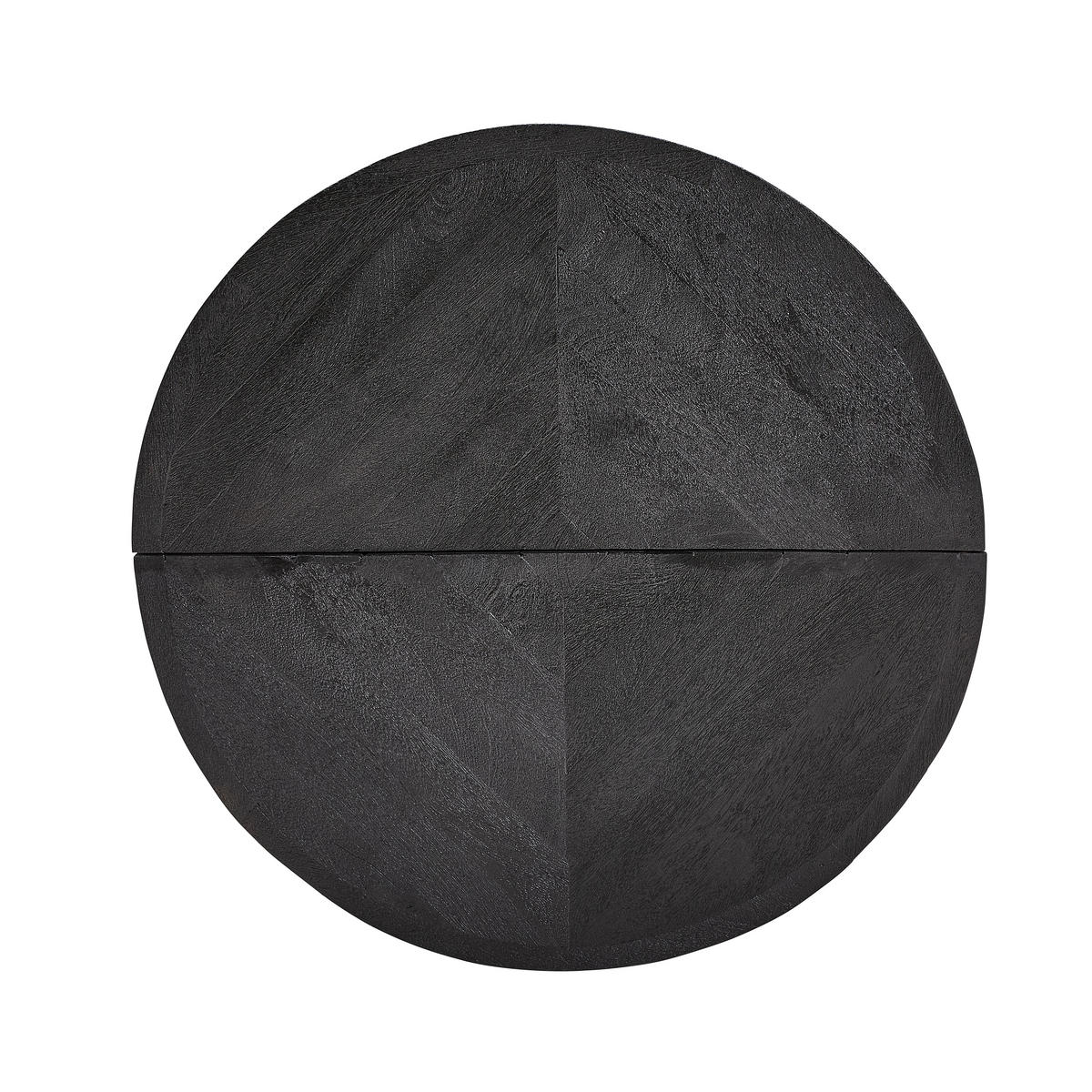 COUCHTISCH Mangoholz vollmassiv 70/70/35 cm rund Schwarz  - Schwarz, Design, Holz (70/70/35cm) - Livetastic
