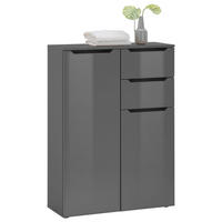 MIDISCHRANK 80/110/30 cm  - Anthrazit/Anthrazit Hochglanz, KONVENTIONELL, Holzwerkstoff/Kunststoff (80/110/30cm) - home24