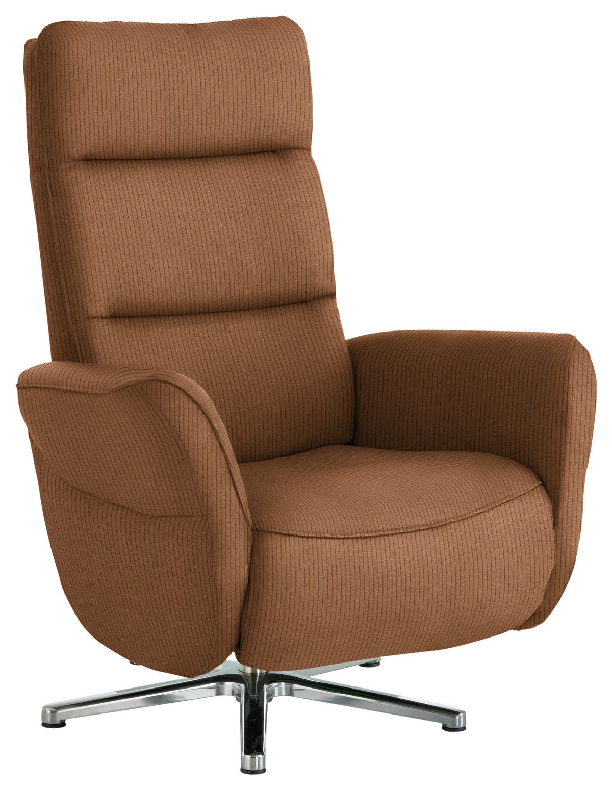 RELAXSESSEL in Textil Cognac  - Chromfarben/Cognac, Design, Textil/Metall (78/113/83cm) - Beldomo Speed