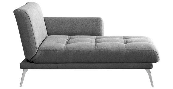 RÉCAMIERE Amira in Grau  - Chromfarben/Grau, KONVENTIONELL, Textil/Metall (200/85/106cm) - Novel