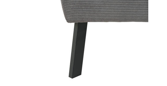 ECKSOFA Grau Feincord - Schwarz/Grau, Design, Textil/Metall (280/205cm) - Xora