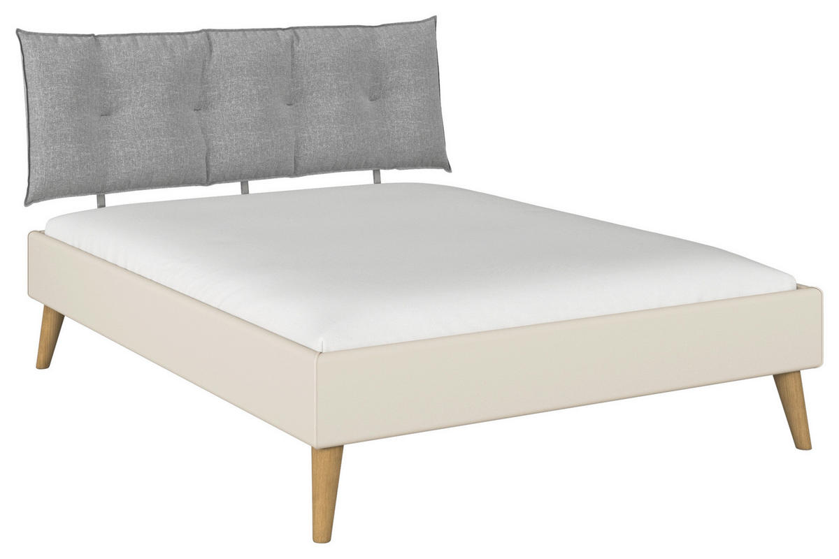 BETT 160/200 cm,  in Champagner,  - Wildeiche/Champagner, Design, Holz/Textil (160/200cm) - Carryhome