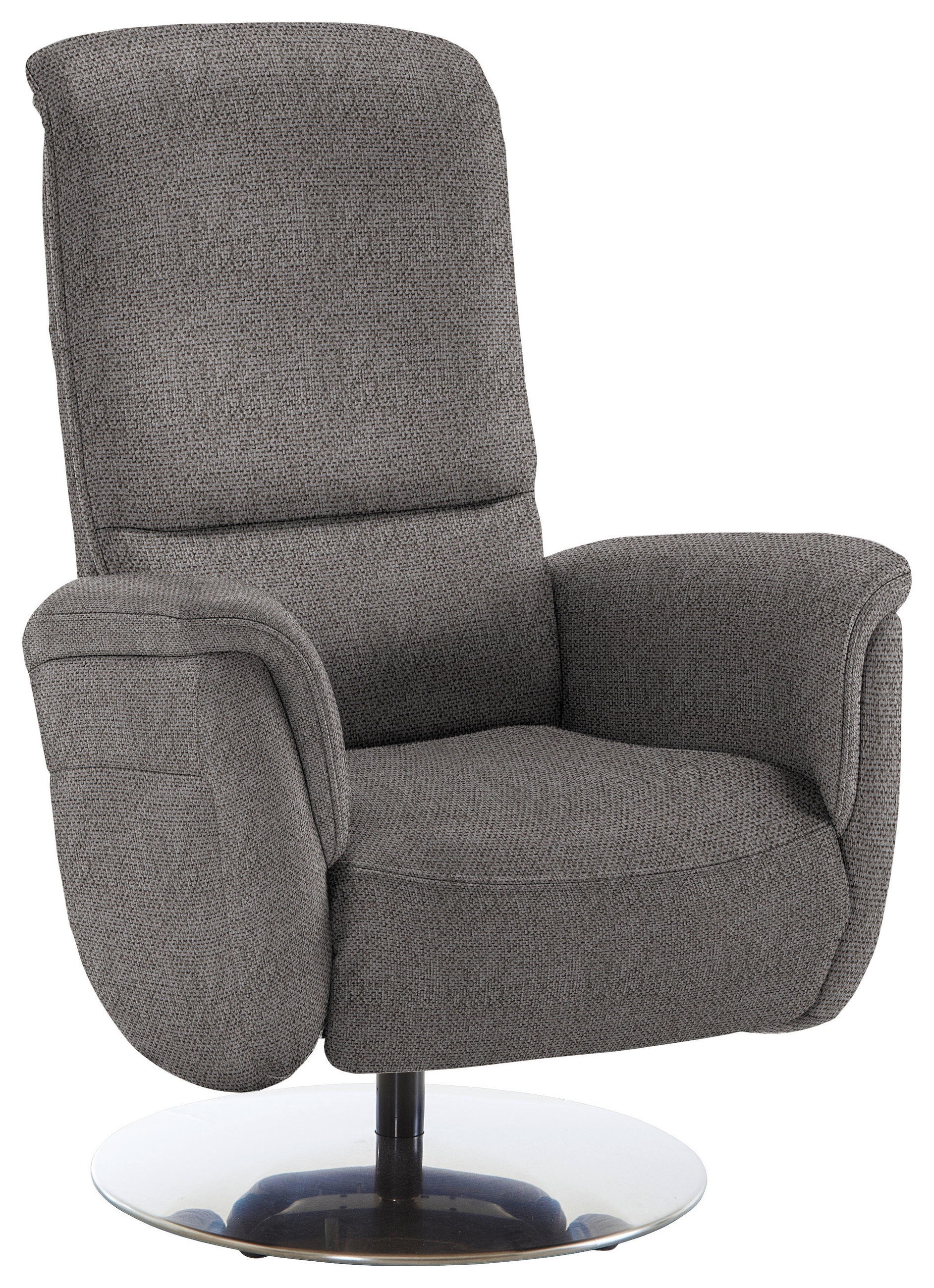 RELAXSESSEL Textil Dunkelbraun  - Edelstahlfarben/Dunkelbraun, Konventionell, Textil/Metall (79/112/94cm) - Beldomo Premium