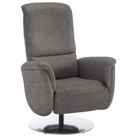 RELAXSESSEL Textil Dunkelbraun  - Edelstahlfarben/Dunkelbraun, Konventionell, Textil/Metall (79/112/94cm) - Beldomo Premium