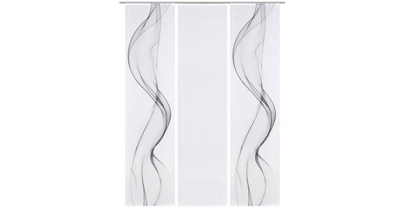 FLÄCHENVORHANG in Grau, Weiß halbtransparent - Weiß/Grau, Design, Textil (60/245cm) - Novel