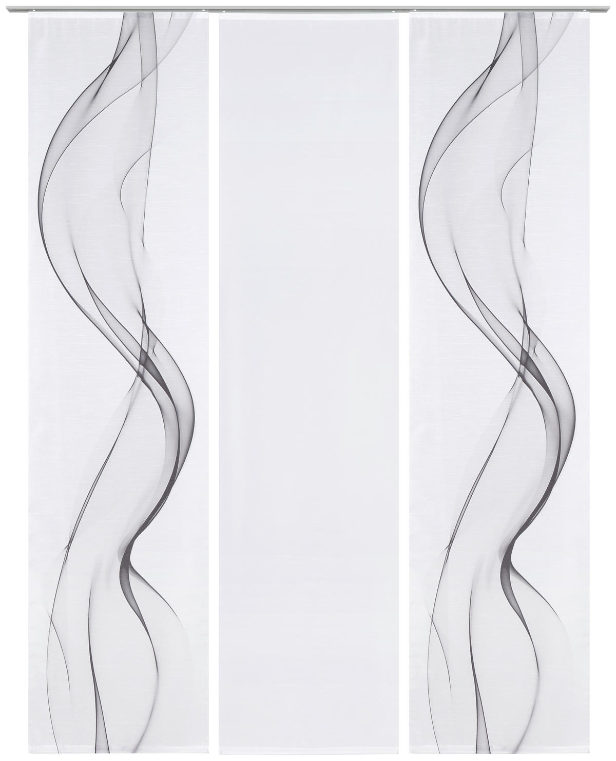 FLÄCHENVORHANG in Grau, Weiß halbtransparent  - Weiß/Grau, Design, Textil (60/245cm) - Novel