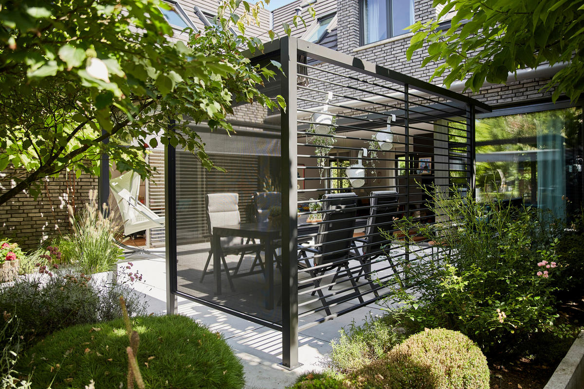 PAVILLON-SEITENTEIL 150/210/0,5 cm  - Anthrazit, Basics, Textil/Metall (150/210/0,5cm) - Siena Garden