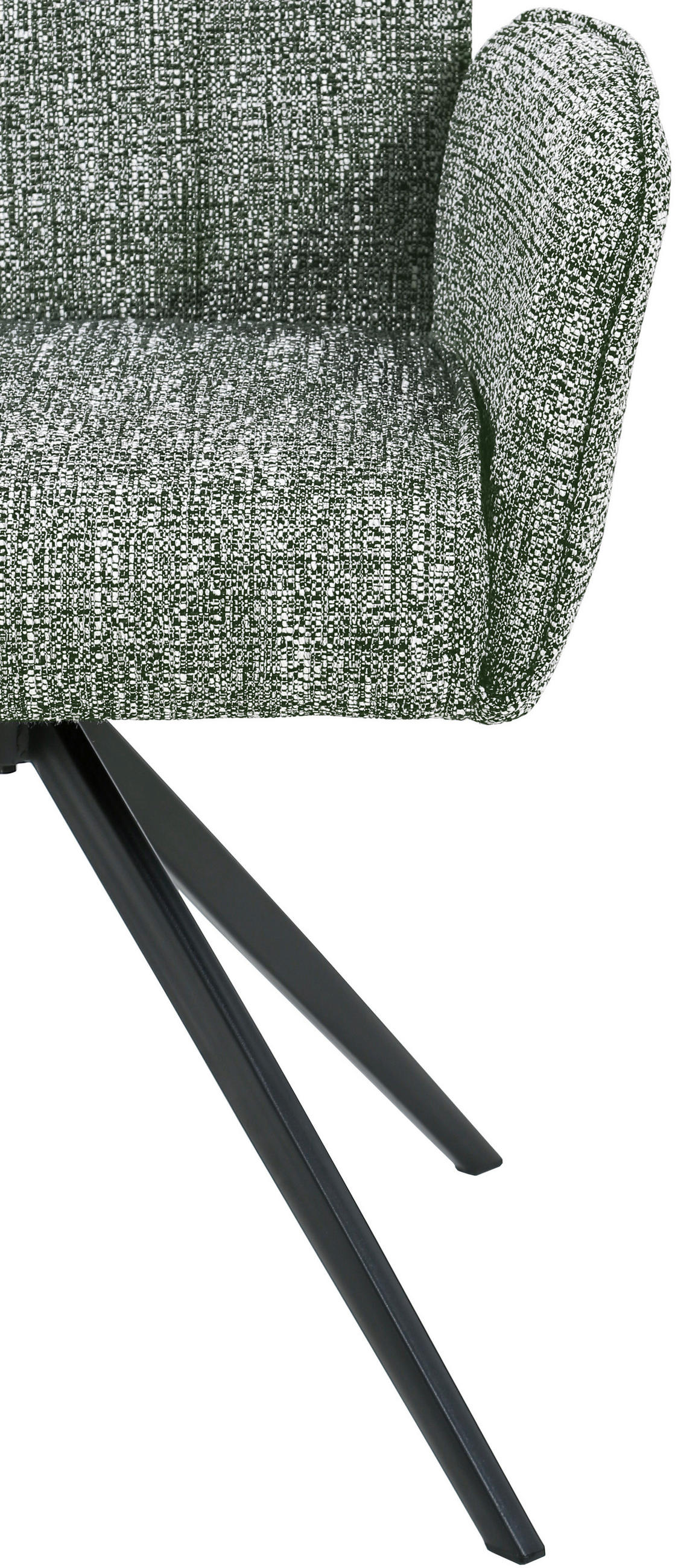 ARMLEHNSTUHL Eisen Webstoff  - Schwarz/Grün, Design, Textil/Metall (60/89/66cm) - Carryhome