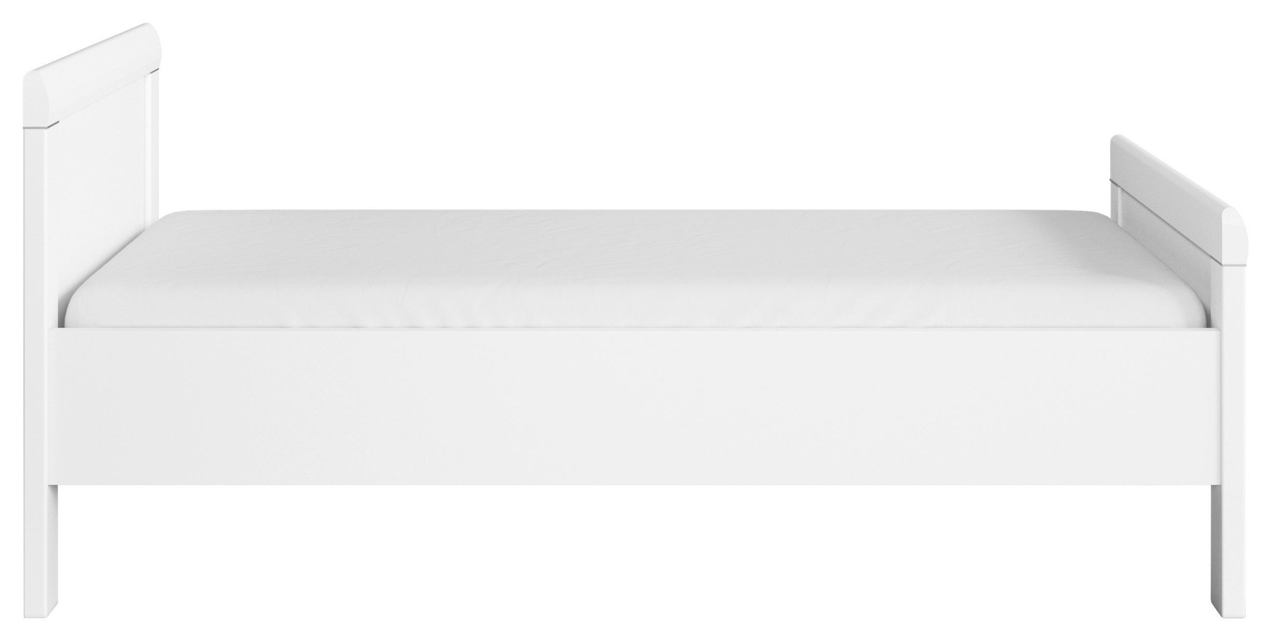 BETT 90/200 cm  in Weiß  - Weiß, Design (90/200cm) - Novel