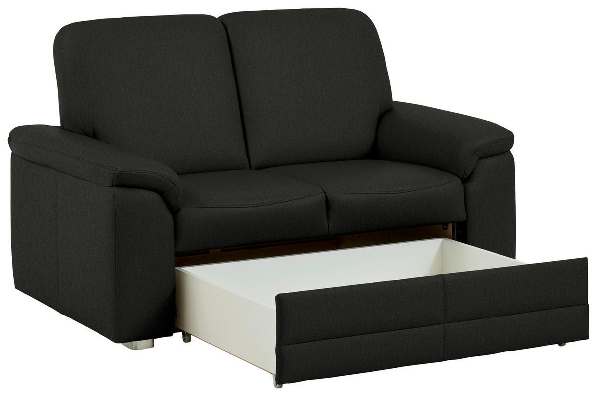 2-SITZER-SOFA Chenille Anthrazit  - Anthrazit/Alufarben, Konventionell, Textil/Metall (156/96/89cm) - Beldomo Comfort