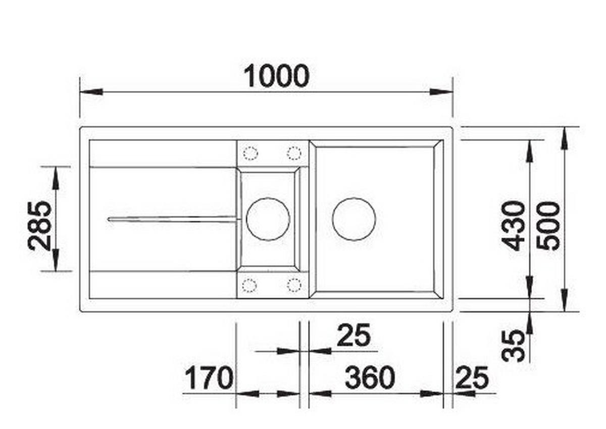 SPÜLE 513046  - Weiß, Basics, Stein (100/19/50cm) - Blanco