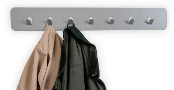 HAKENLEISTE in Grau - Grau, Design, Metall (70/10/3cm) - Xora