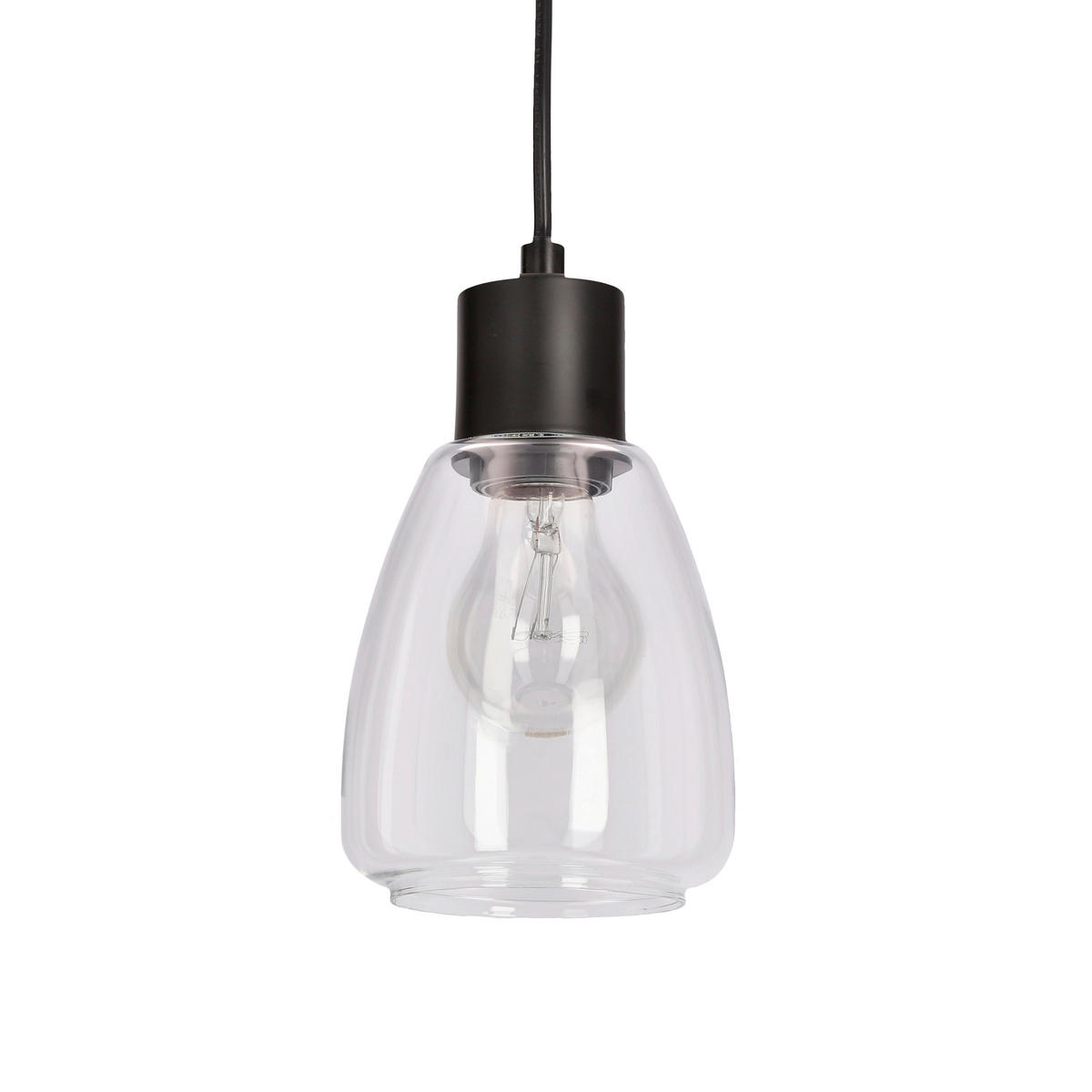 PENDELLEUCHTE 12/12/120 cm  - Transparent/Schwarz, KONVENTIONELL, Metall (12/12/120cm)
