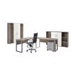 BÜRO erweiterbar, in verschiedenen Holz-Dekoren erhältlich, Schreibtisch seitenverkehrt montierbar, abschließbar Weiß, Sonoma Eiche - Weiß/Sonoma Eiche, MODERN, Holzwerkstoff - MID.YOU