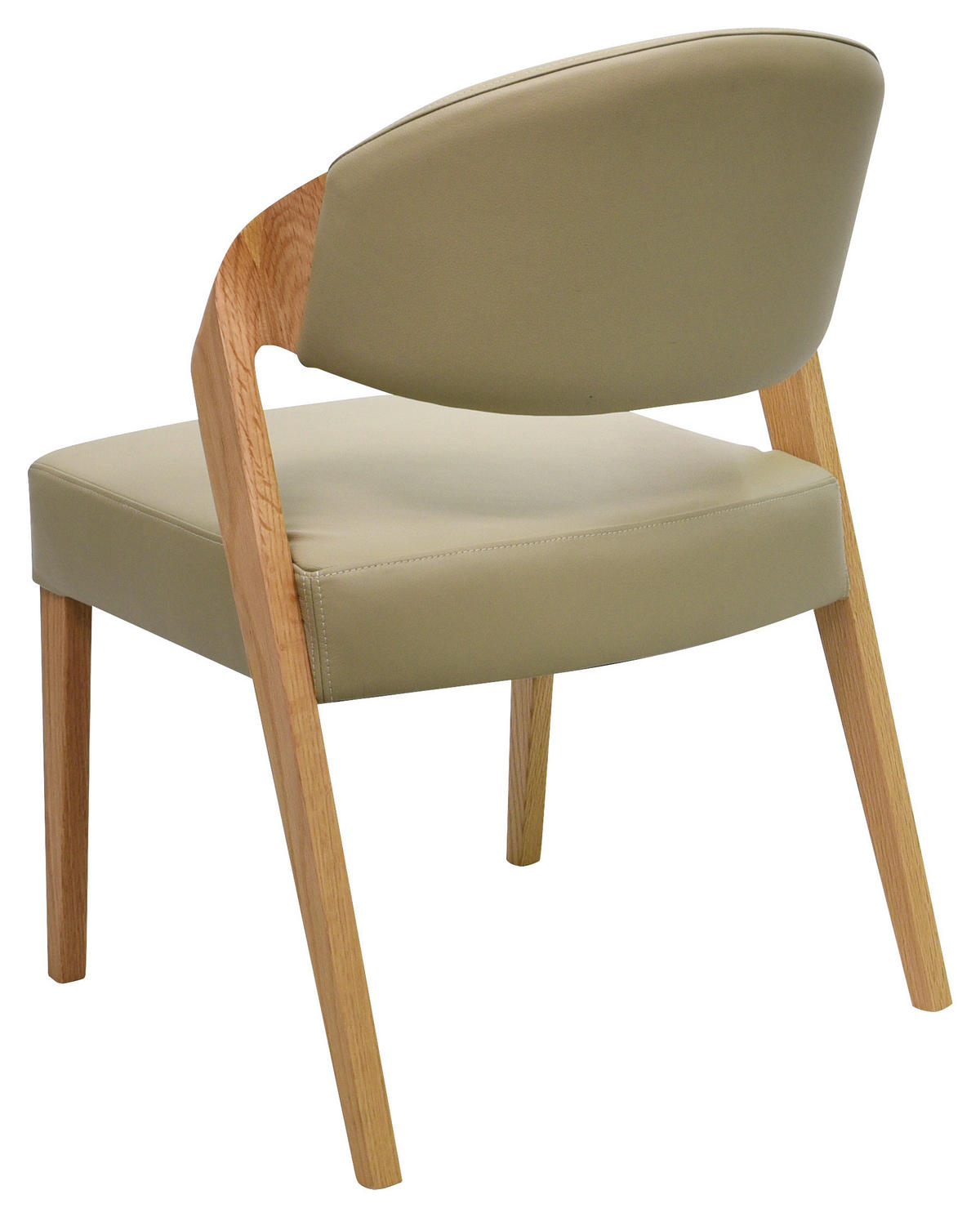ARMLEHNSTUHL    Echtleder  Beigebraun  - Eichefarben/Beigebraun, MODERN, Leder/Holz (59/82/62cm) - Livetastic