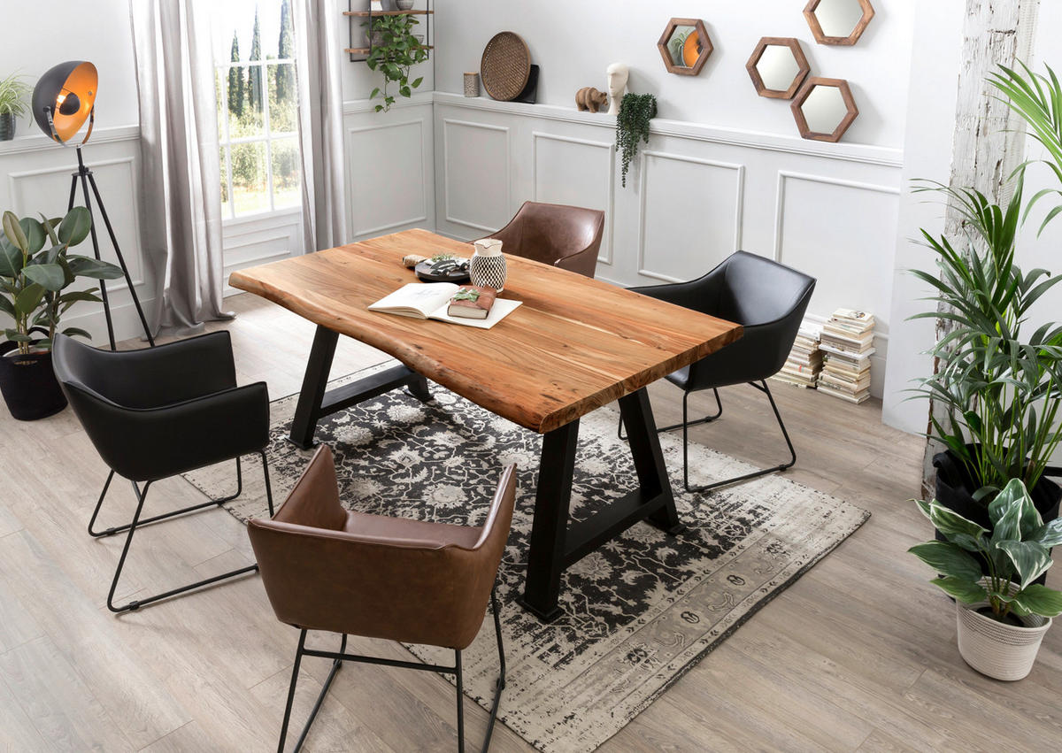 SPIEGEL 35/35/4 cm  - Naturfarben, Design, Glas/Holz (35/35/4cm) - MID.YOU