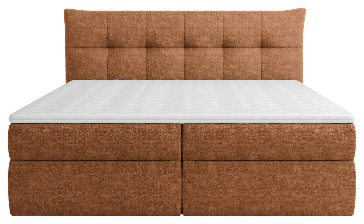 BOXBETT 160/200 cm  in Rostfarben  - Rostfarben/Schwarz, MODERN, Holz/Holzwerkstoff (160/200cm) - Boxxx