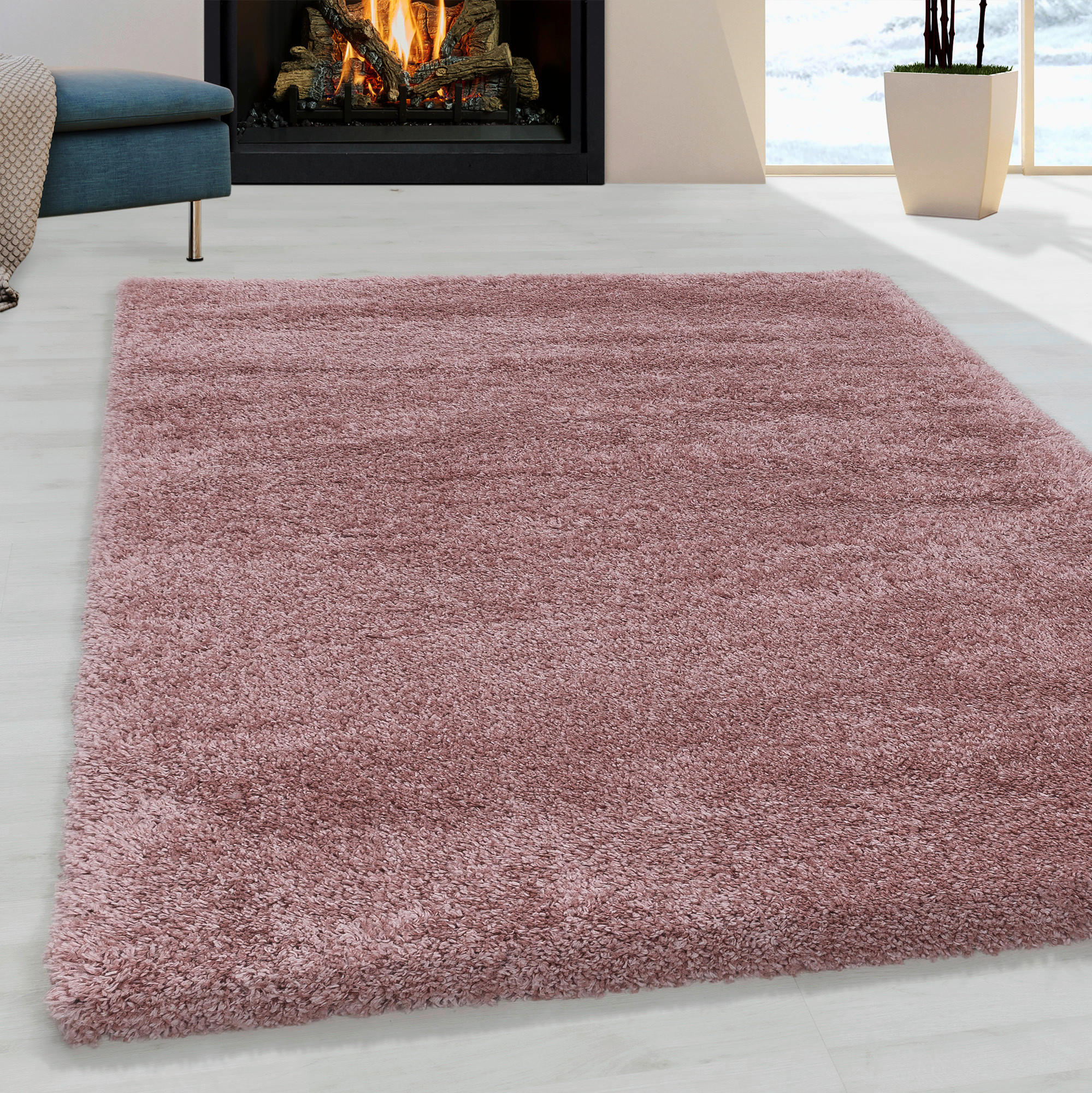 TEPIH VISOKOG FLORA 160/230 cm   ružičasta  Fluffy 3500 Rosa  - ružičasta, Basics, tekstil (160/230cm)