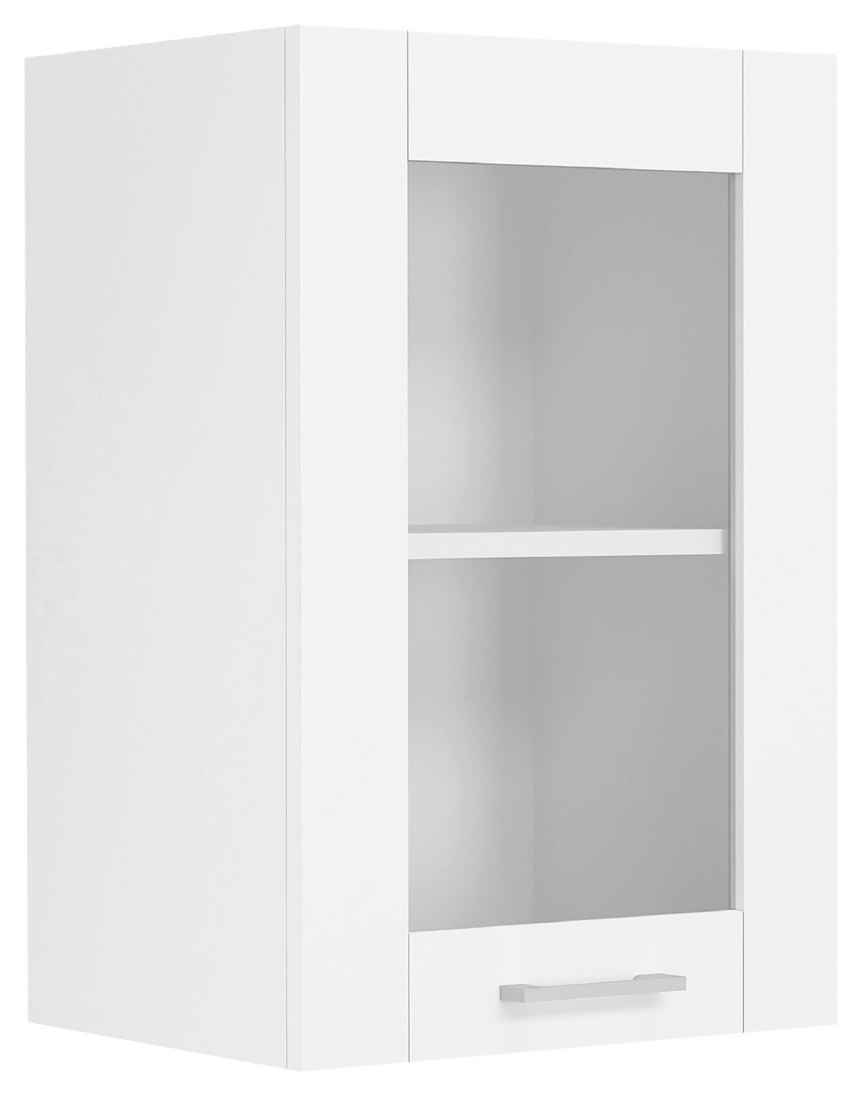 KÜCHENOBERSCHRANK 40/60/31 cm in Weiss - Weiss/Silberfarben, Trend, Glas/Holzwerkstoff (40/60/31cm) - MID.YOU