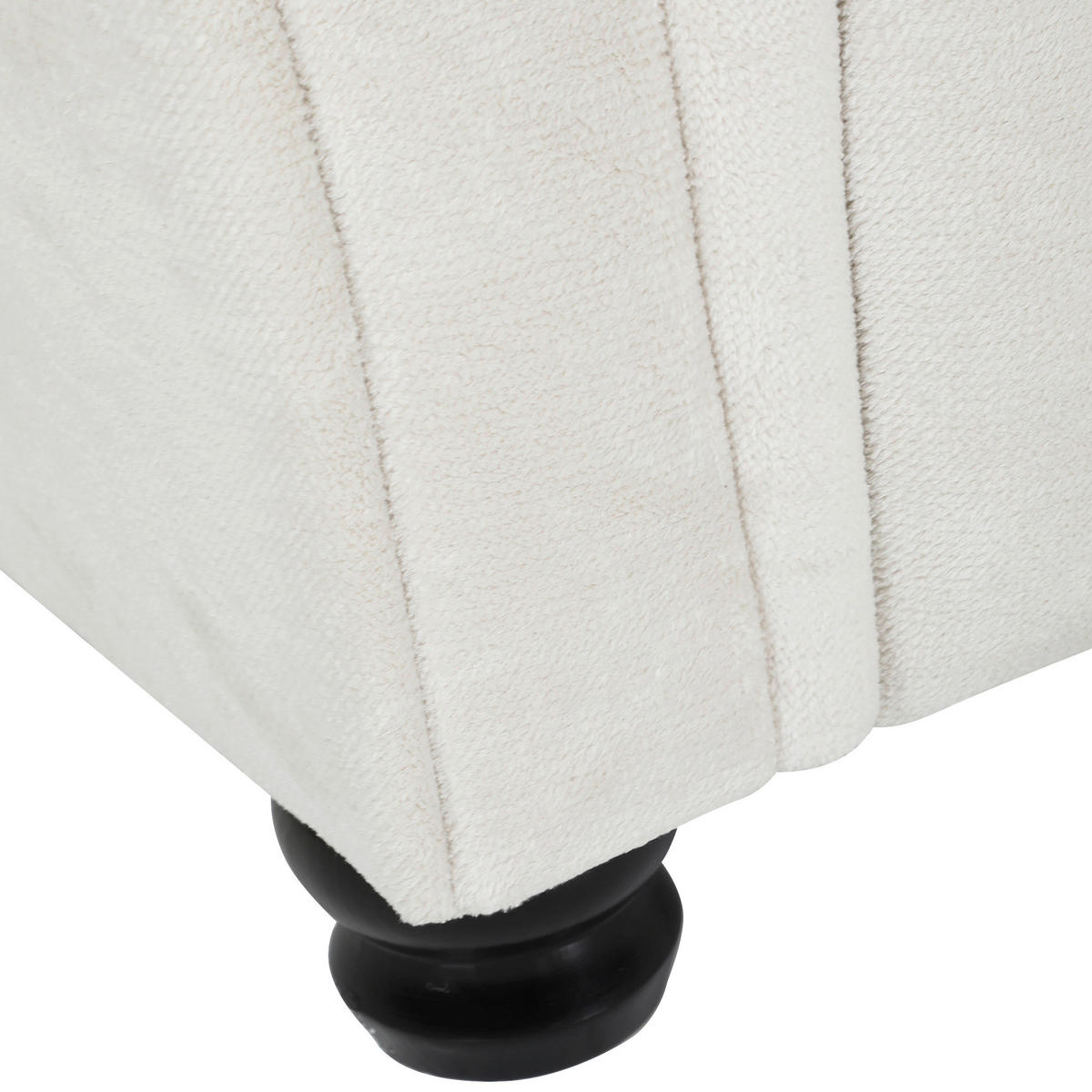 ECKSOFA Weiß Plüsch  - Dunkelbraun/Weiß, KONVENTIONELL, Holz/Textil (288/190cm) - Carryhome