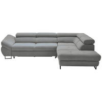 ECKSOFA in Webstoff Grau  - Schwarz/Grau, Design, Textil/Metall (280/235cm) - Hom`in