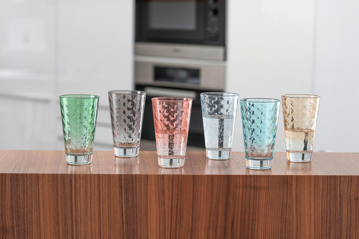 GLÄSERSET Optic 6-teilig  - Mintgrün, Basics, Glas (300ml) - Leonardo