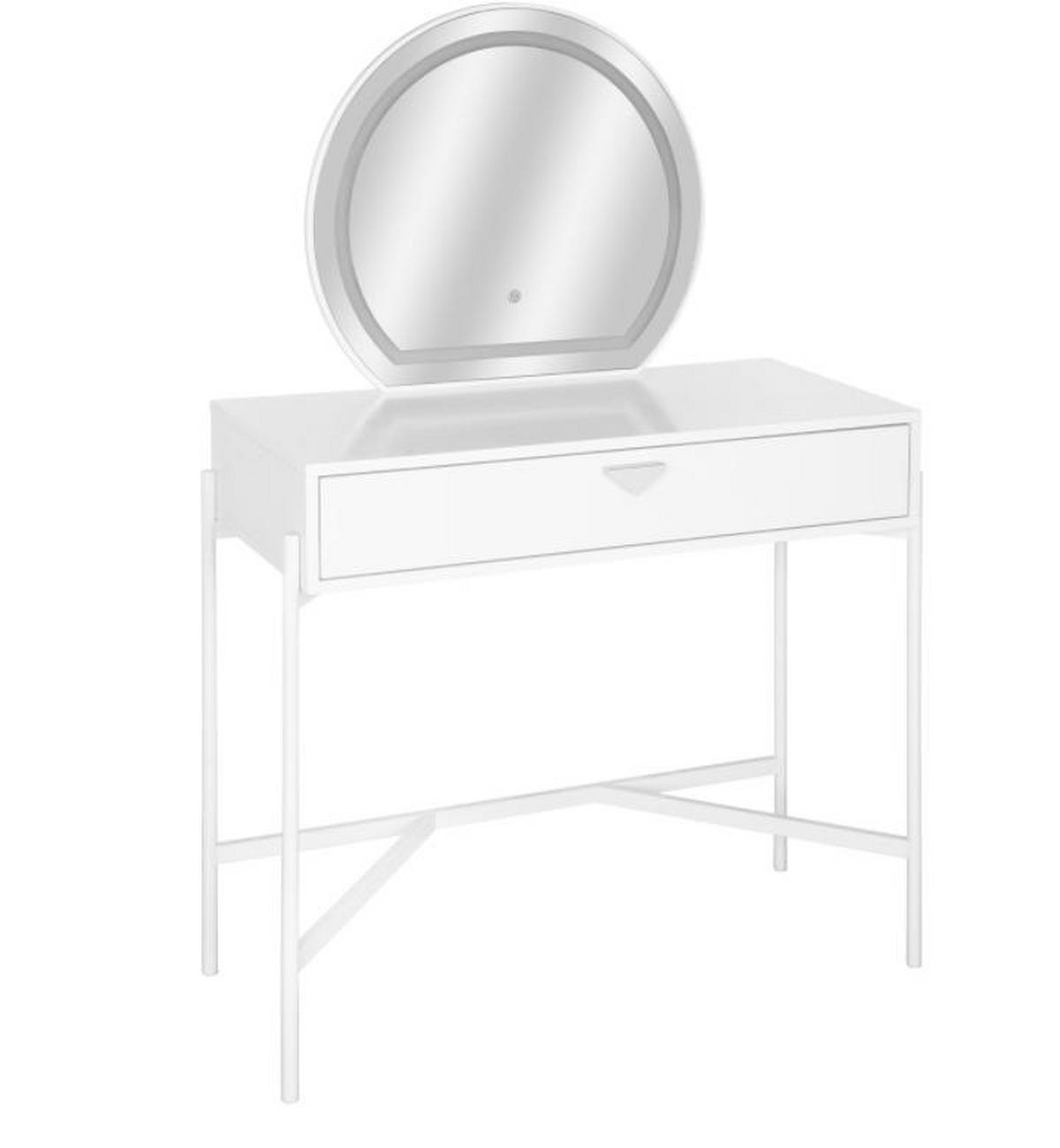 SCHMINKTISCH 90/40/132 cm, Weiss  - Weiss/Alufarben, Trend, Glas/Holzwerkstoff (90/40/132cm) - Milino