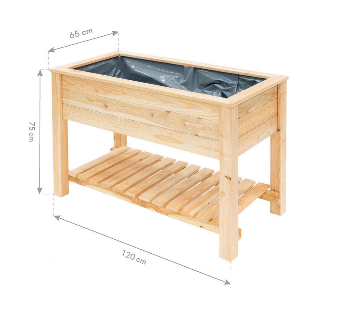 HOCHBEET  - Lärchefarben, KONVENTIONELL, Holz (120/65/75cm) - Ambia Garden