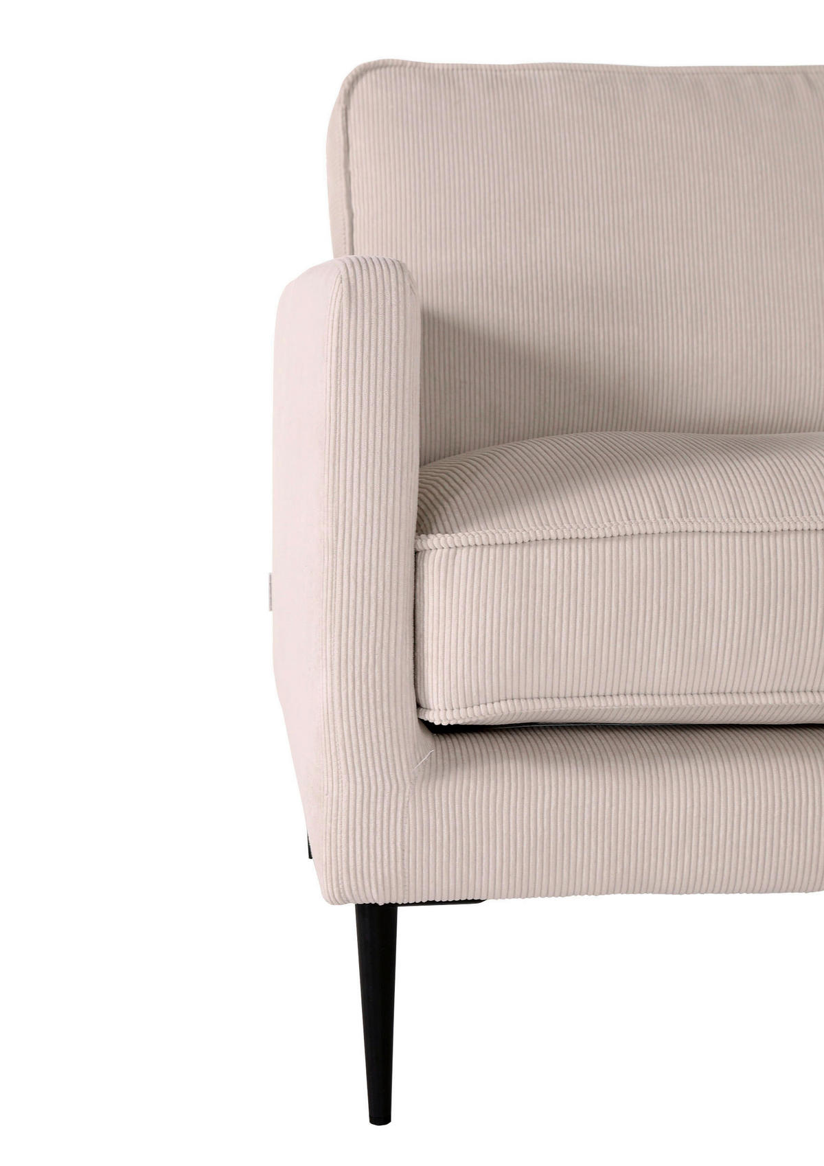 2-SITZER-SOFA in Cord Weiss  - Weiss/Schwarz, Design, Holz/Textil (175/64/85cm) - Ambia Home