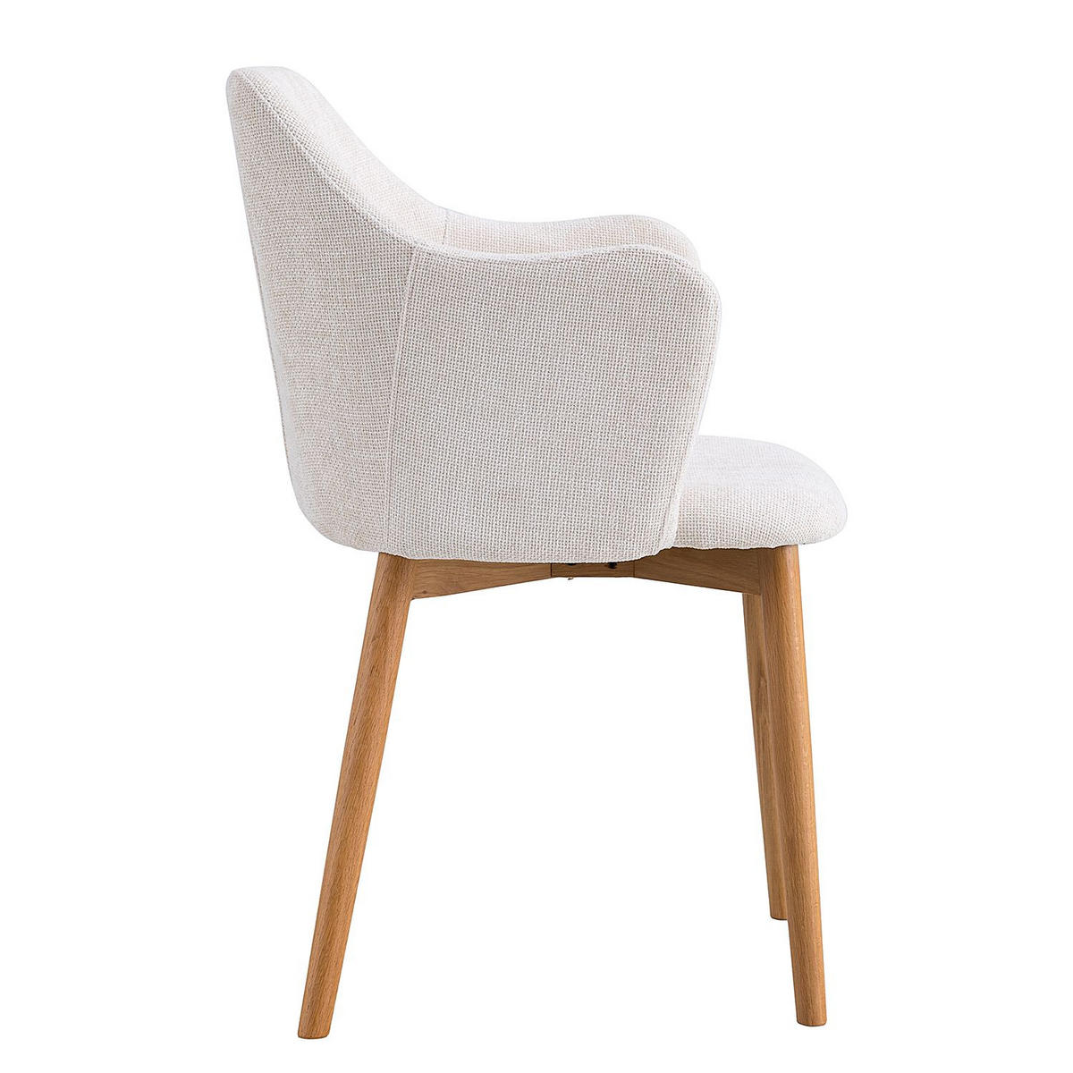 ARMLEHNSTUHL  in Webstoff  - Eichefarben/Beige, MODERN, Holz/Textil (55/82/57cm) - home24