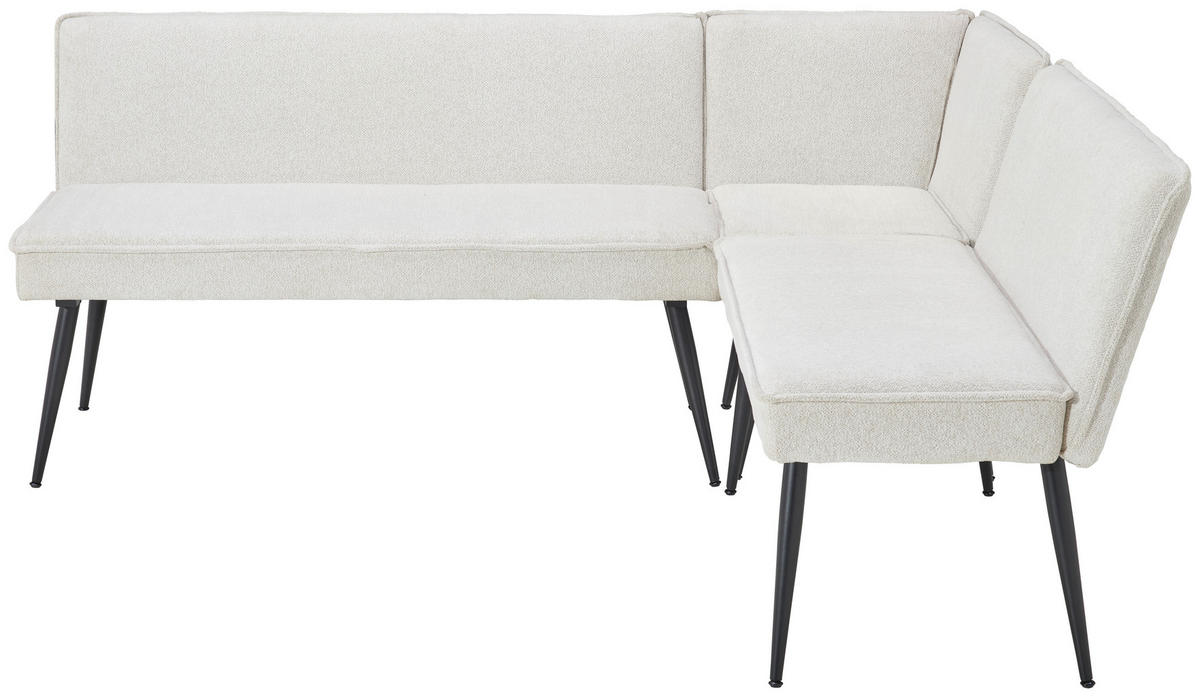 ECKBANK in Metall, Textil Beige  - Beige/Schwarz, Lifestyle, Textil/Metall (195/157cm) - MID.YOU