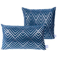 ZIERKISSENSET  30x45/50x45 cm   - Blau/Silberfarben, KONVENTIONELL, Textil (30x45/50x45cm)