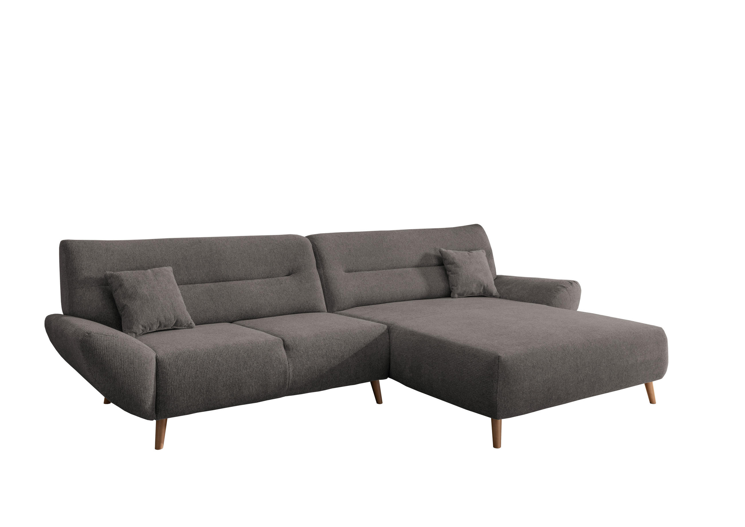 ECKSOFA in Chenille Graubraun  - Wildeiche/Graubraun, Modern, Holz/Textil (290/166cm) - MID.YOU