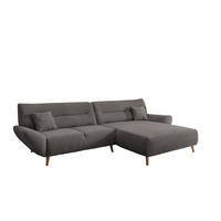 ECKSOFA in Chenille Graubraun  - Wildeiche/Graubraun, Modern, Holz/Textil (290/166cm) - MID.YOU