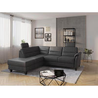 ECKSOFA PALMERA V Anthrazit Mikrofaser Kopfstütze, Liegefläche im Originalstoff  - Wengefarben/Anthrazit, KONVENTIONELL, Holz/Textil (212/236cm) - Sit & More