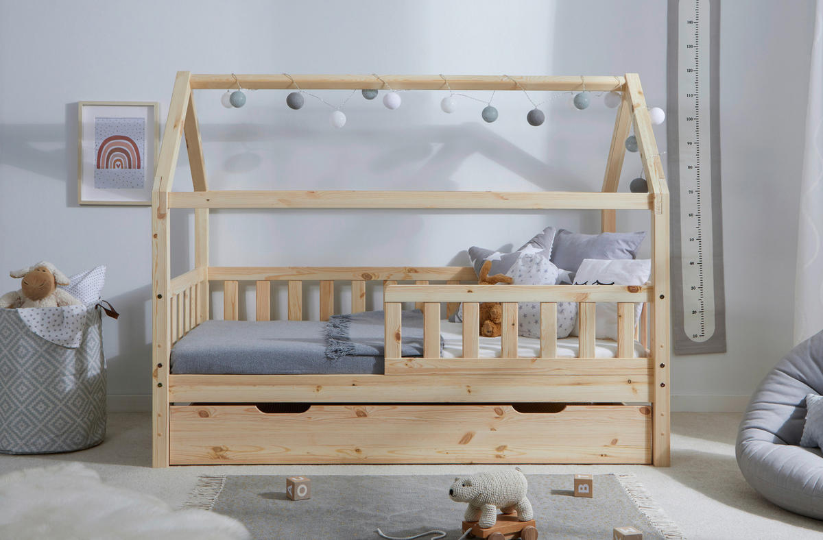 HAUSBETT 80/160 cm Naturfarben  - Naturfarben, Modern, Holz (80/160cm) - MID.YOU