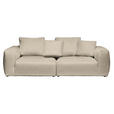 BIGSOFA in Samt Taupe  - Taupe/Schwarz, MODERN, Kunststoff/Textil (260/70/122cm) - Carryhome