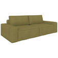 SCHLAFSOFA Webstoff Dunkelgrün  - Dunkelgrün/Schwarz, KONVENTIONELL, Kunststoff/Textil (256/83/115cm) - Carryhome
