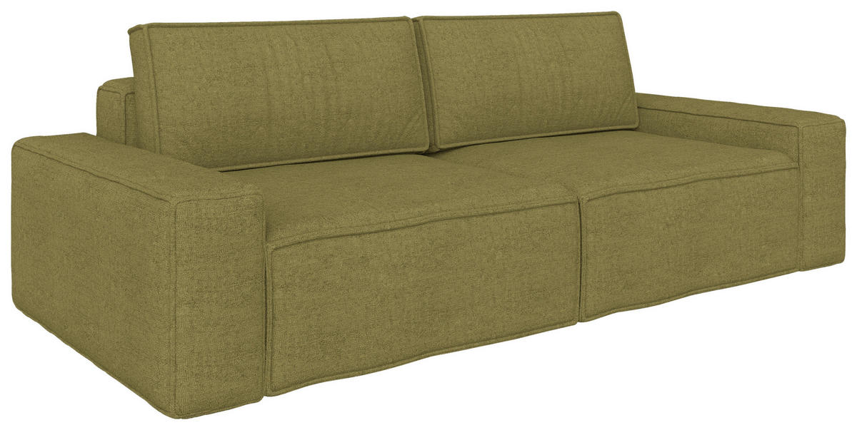 SCHLAFSOFA  mit Liegefunktion, Schlafen auf Sitzhöhe, Rücken echt Webstoff Dunkelgrün  - Dunkelgrün/Schwarz, KONVENTIONELL, Kunststoff/Textil (256/83/115cm) - Carryhome