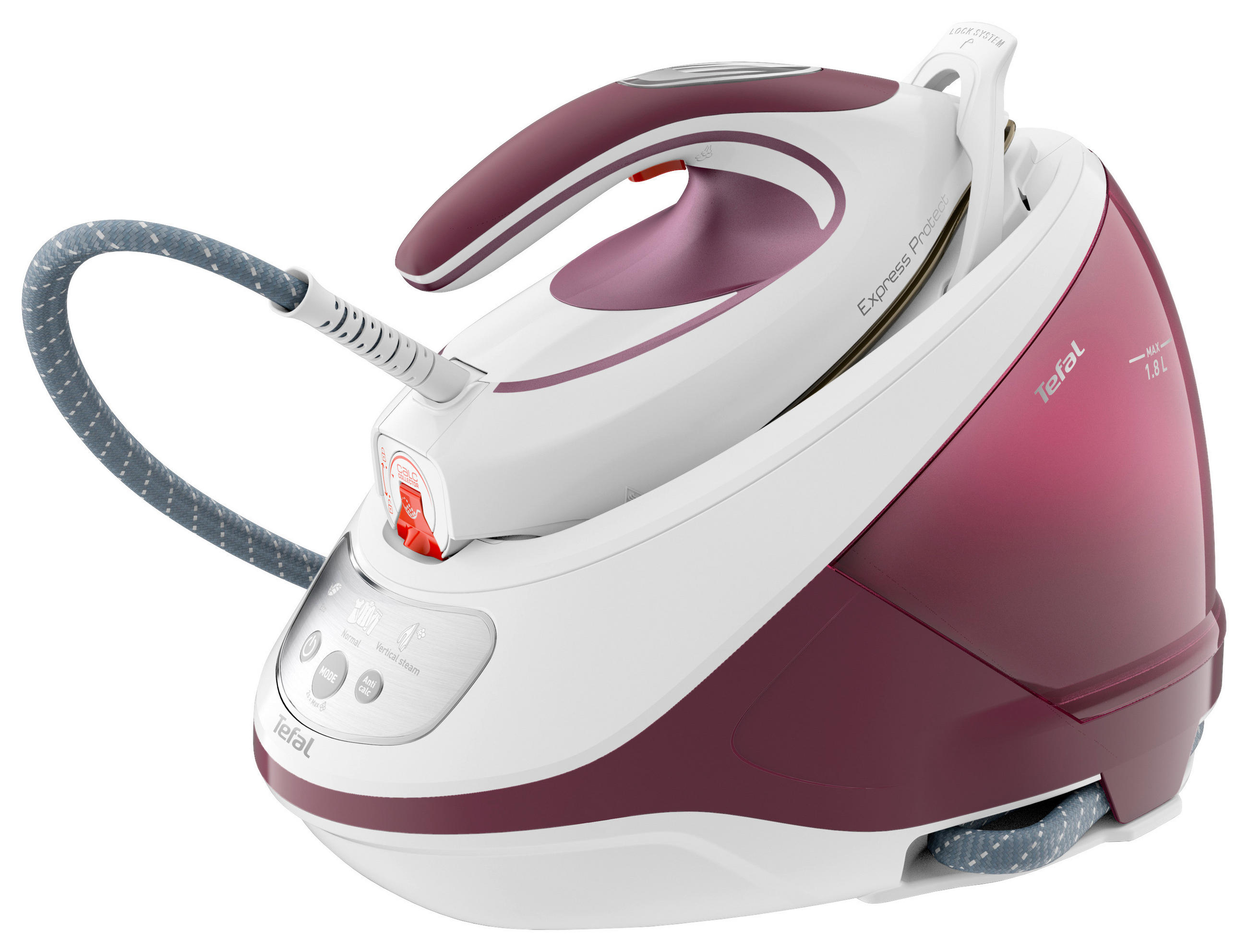DAMPFBÜGELSTATION - Brombeere/Weiß, Basics (24,3/29,4/39,8cm) - Tefal