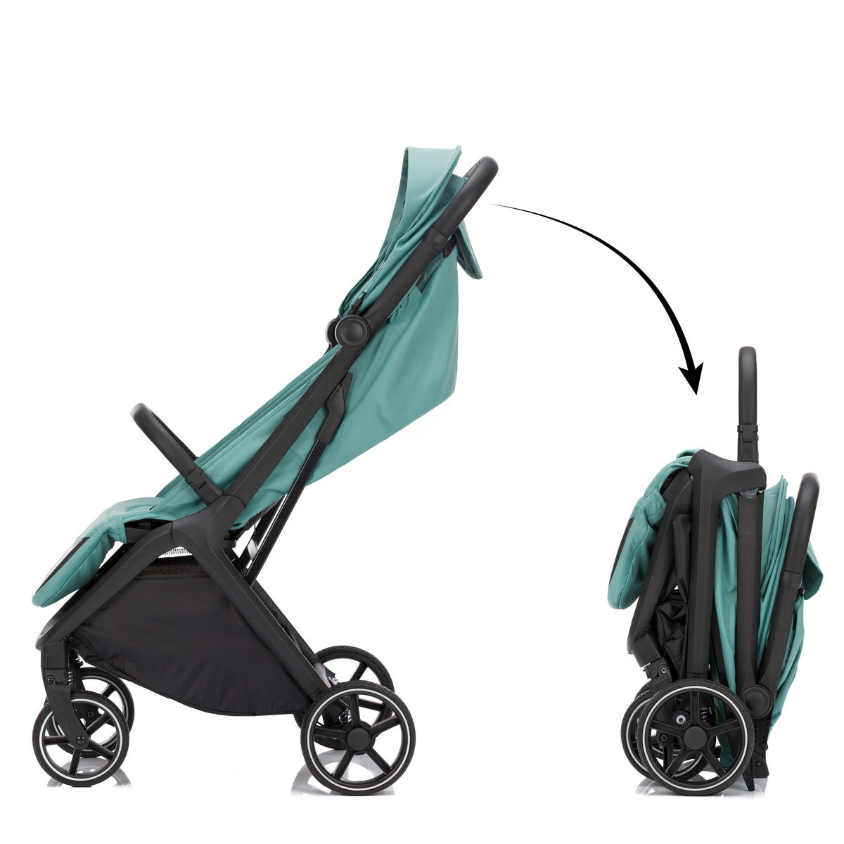 BUGGY Cooper  - Pastellblau/Schwarz, Basics, Textil/Metall (50/107/69cm) - Fillikid