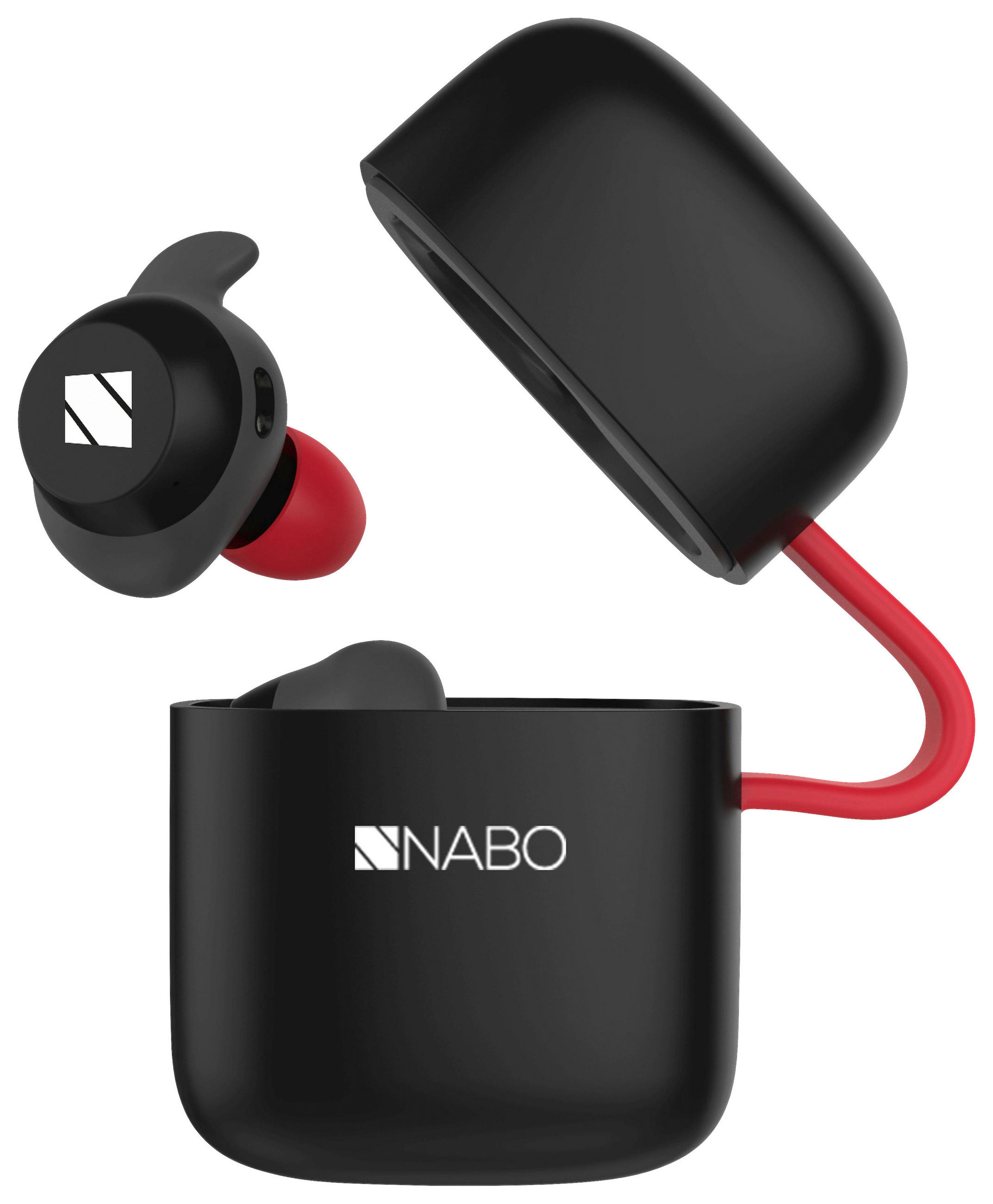 KOPFHÖRER NABO T SPORT - Rot/Schwarz, KONVENTIONELL (3,8/6/6cm)