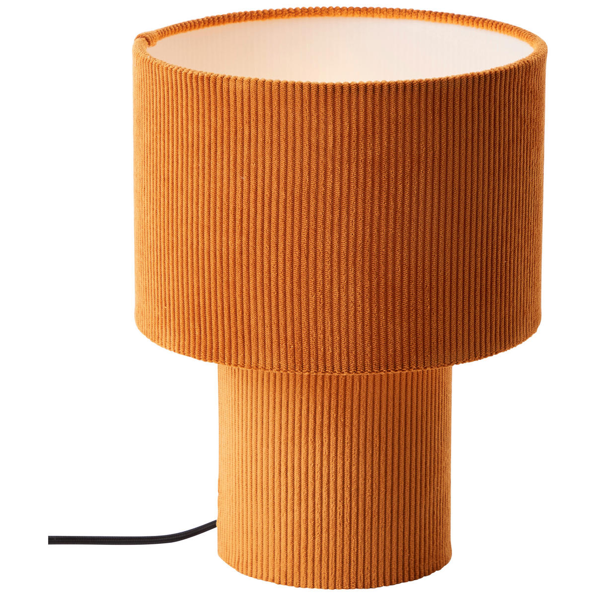 TISCHLEUCHTE - Dunkelgelb, Basics, Textil/Metall (23/30cm) - Brilliant