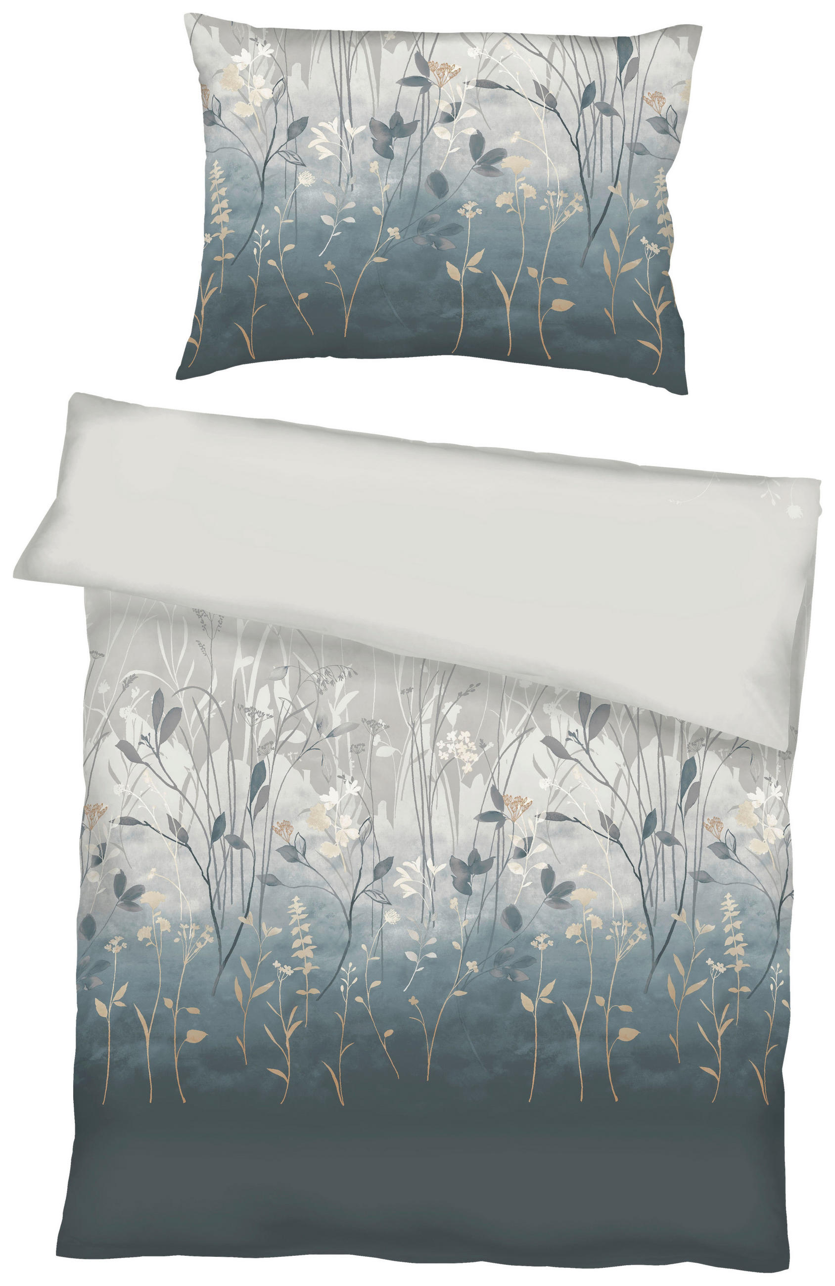 BETTWÄSCHE Herbal Flanell 140/200 cm  - Pastellblau, Design, Textil (140/200cm) - Kaeppel