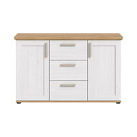 SIDEBOARD  129/80/40 cm 3 Schublade(n)  - Silberfarben/Lärchefarben, Design, Holzwerkstoff/Kunststoff (129/80/40cm) - Livetastic
