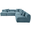 ECKSOFA BLOOM Blau Flachgewebe, Teddystoff  - Blau, Trend, Textil (300/315cm) - Livetastic