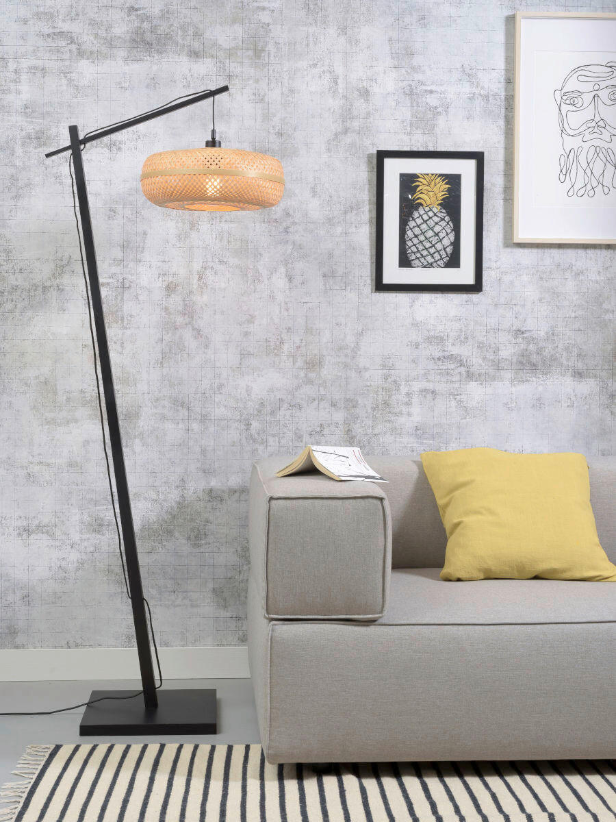 STOJACÍ LAMPA, 40/68/176 cm - černá/přírodní barvy, Trend (40/68/176cm) - Good & Mojo