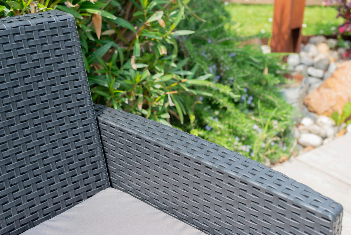 GARTENSET  9-teilig  - Anthrazit/Grau, Modern, Kunststoff