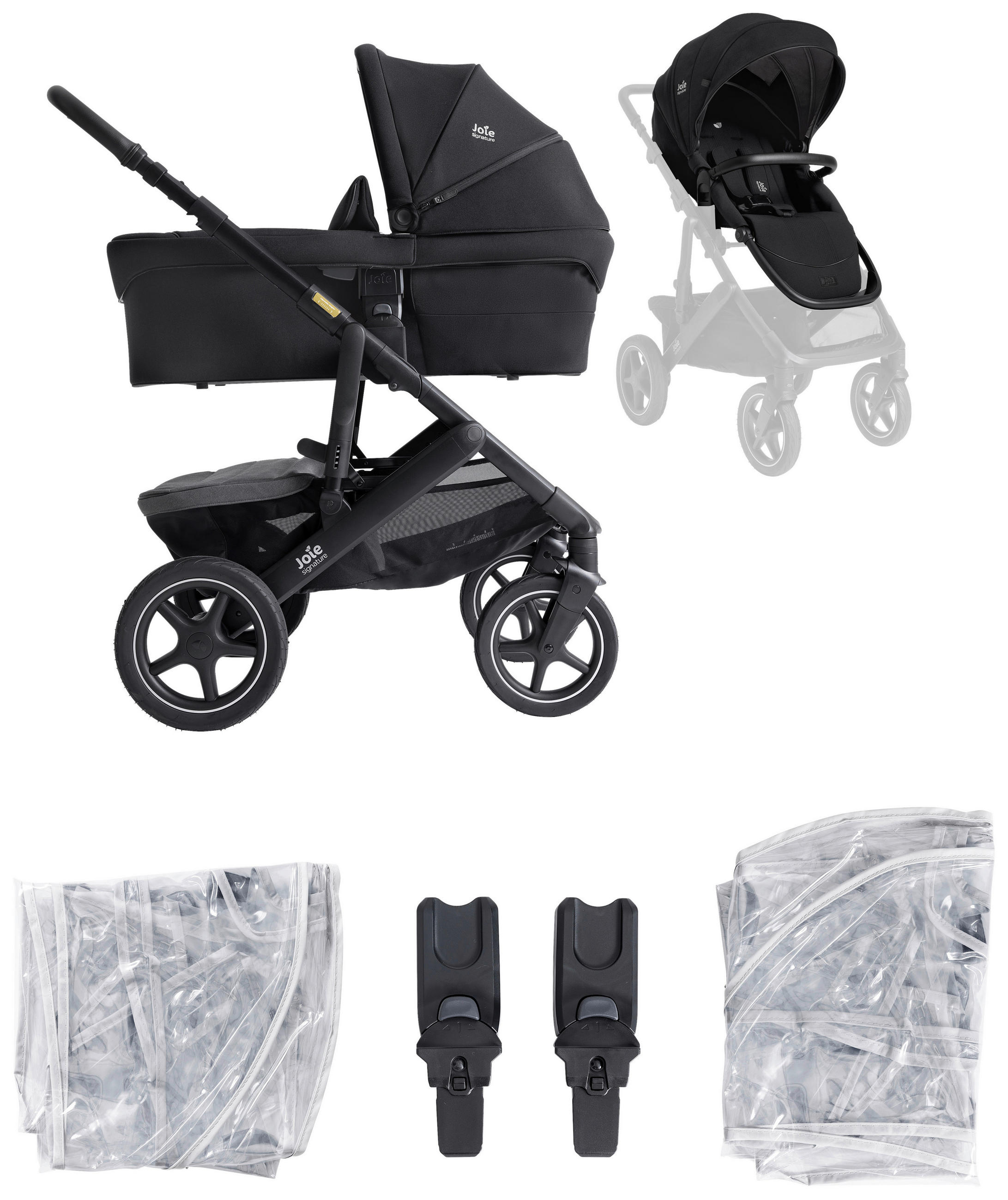 KOMBIKINDERWAGEN  Vinca 2in1  Eclipse  - Schwarz, Basics, Textil/Metall (65/109/97cm) - JOIE SIGNATURE