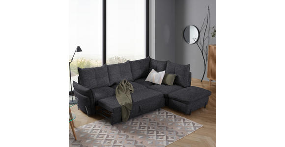 ECKSOFA in Bouclé Dunkelgrau  - Dunkelgrau/Schwarz, Design, Textil/Metall (250/220cm) - Xora